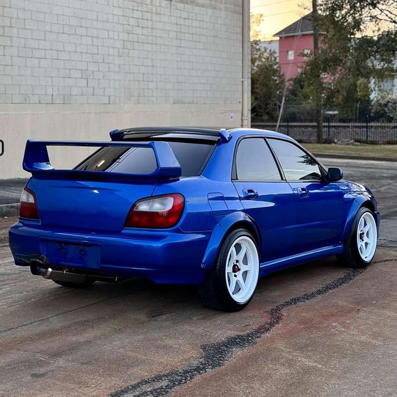 适用02-07款斯巴鲁翼豹IMPREZA WRX STI双层尾翼改装烤漆定风翼