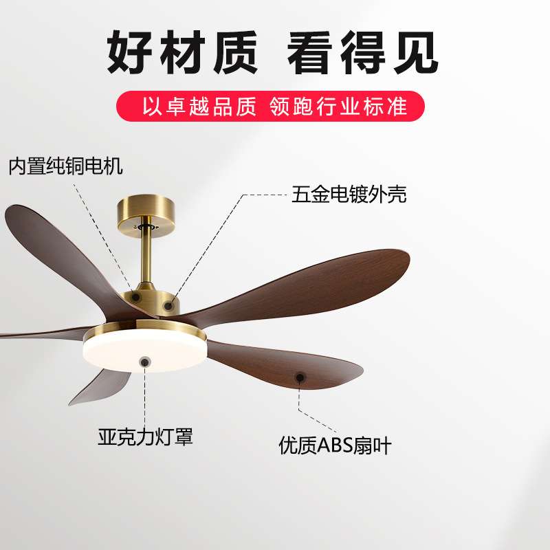 中古风客厅风扇灯2026新款大气餐厅吊扇灯金古铜色家用电风扇吊灯
