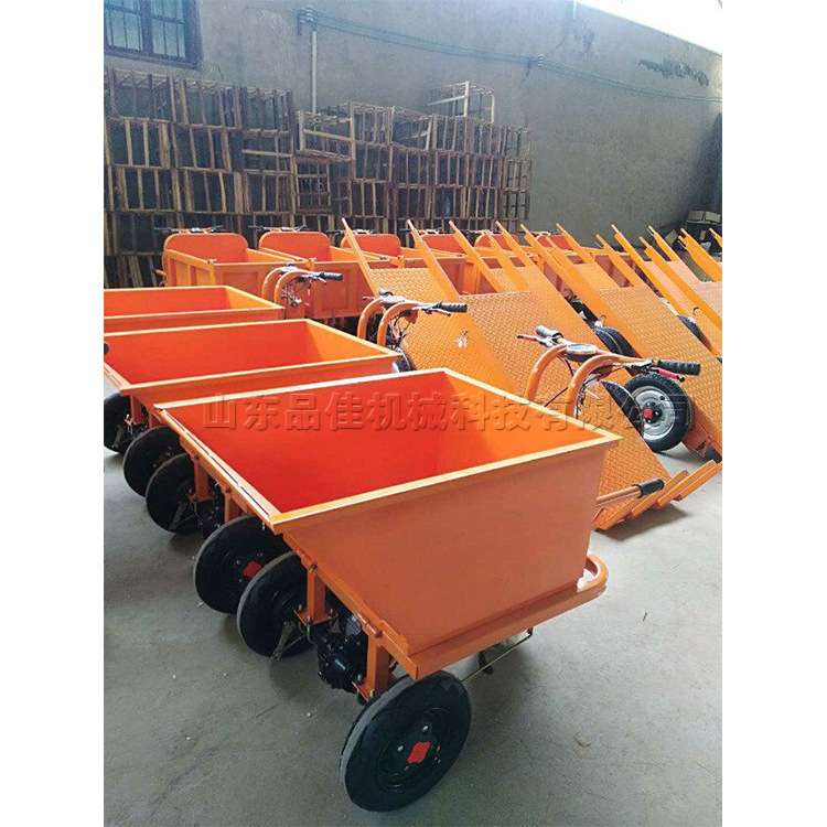 建筑工程自卸翻斗车 工地沙子水泥电动灰斗车 小型手推搬砖车