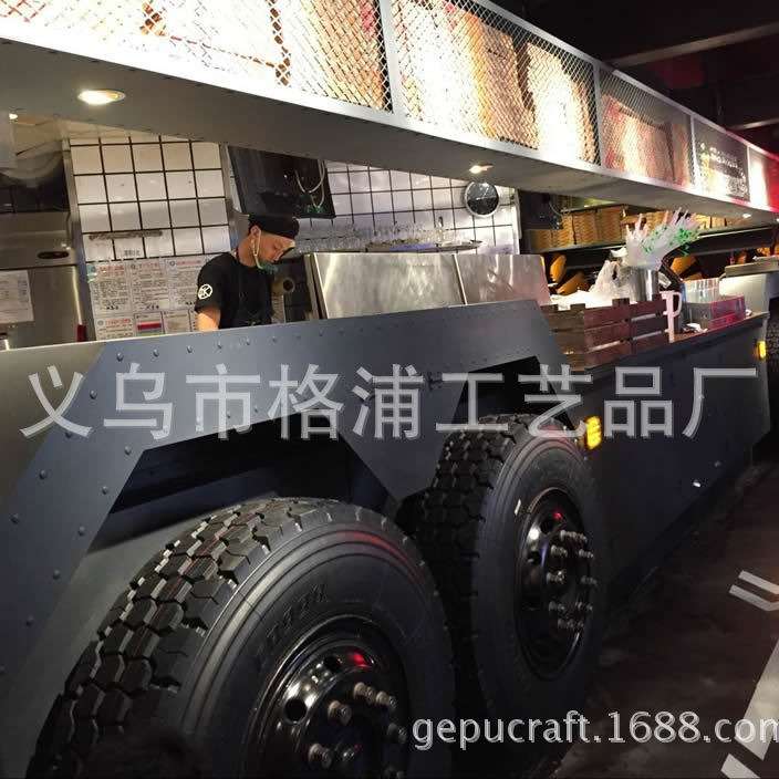 美式工业风金属汽车装饰创意餐厅收银台复古怀旧酒吧前台接待吧台