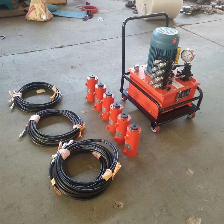 山东生产换热器拆装板手 电动液压双作用空心油缸 板换夹紧器