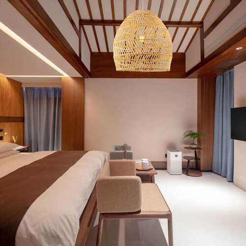 跨境电商亚马逊日式草藤复古酒店餐饮客厅卧室灯编织茶室藤艺吊灯