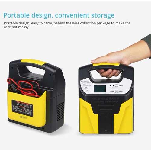 12V/24V Car Storage Battery Charger LCD Intelligent Pulse