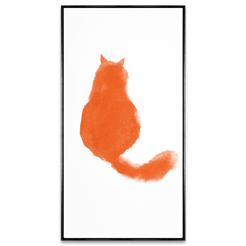 动物壁画入户玄关装饰画竖版走廊过道挂画猫咪卡通墙画喷绘艺术画
