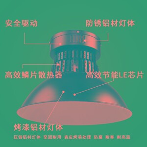 黑色led工矿灯厂房灯车间工业照明仓库室内球场灯体育馆工厂吊灯