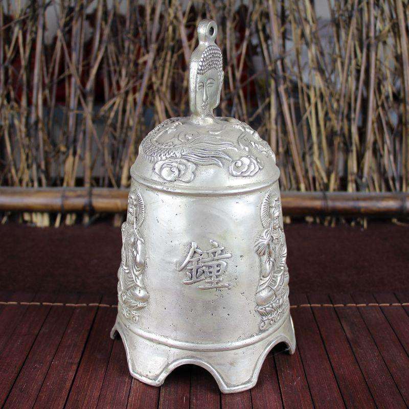 古玩杂项仿古铜器白铜书房居家摆件精品工艺品平安三佛
