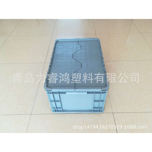 山东潍坊D6428 穿铁丝翻盖物流箱 汽车配件塑料周转箱济南青岛