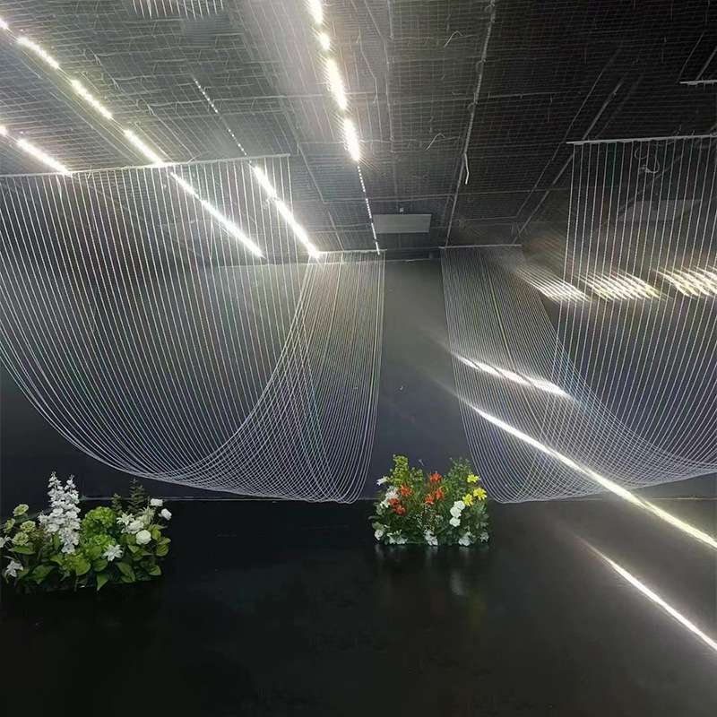 婚庆道具亚克力珠帘挂件婚礼布置波浪吊顶舞台水波帘背景活动装饰