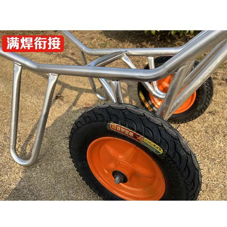 双轮车加厚双轮推车建筑用车农用手推车独轮小推车翻斗车拉货车