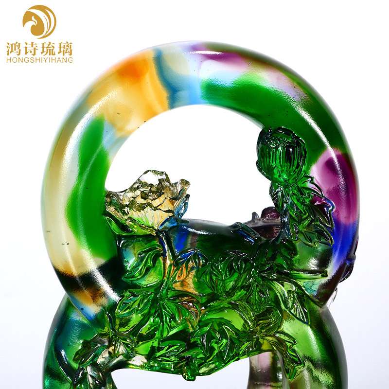 琉璃摆件工艺品小号节节高竹子书房书架摆设家居客厅轻奢装饰品