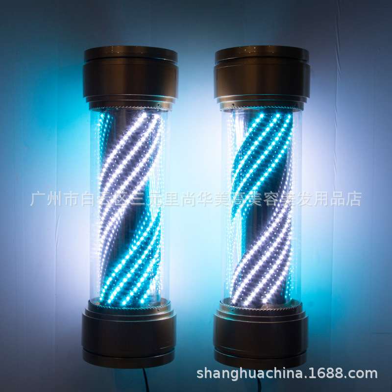 美发转灯led理发店户外复古挂墙防水大新款炫彩挂壁发廊标志灯箱1