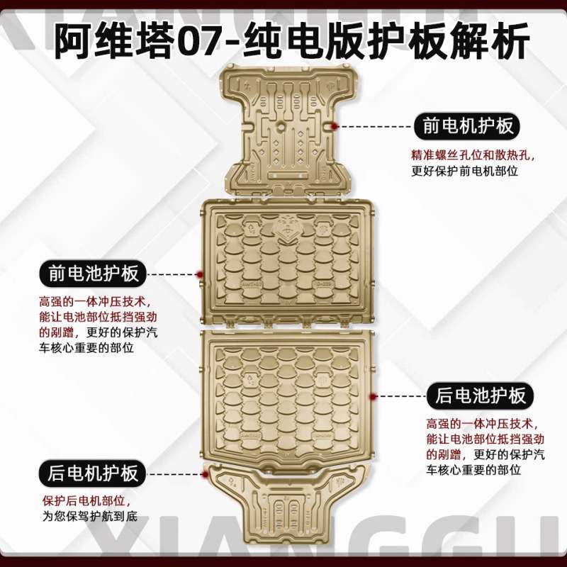 适用2024款阿维塔07发动机电机电池下护板改装07底盘装甲挡护底板