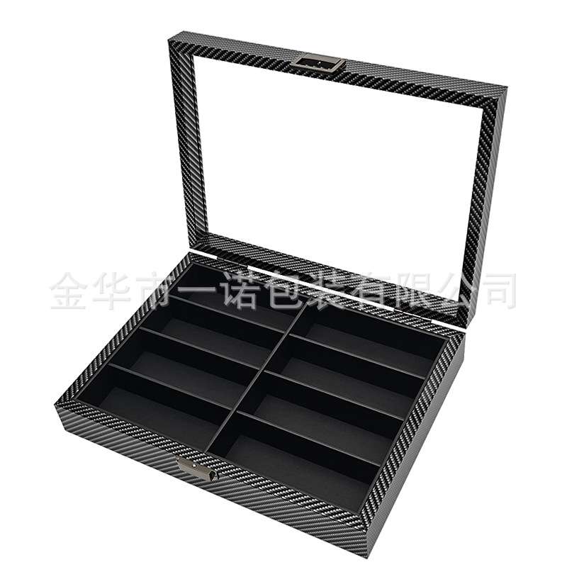 [复古版】8位黑胡桃木质眼镜收纳收藏展示盒8位墨镜太阳镜收纳盒