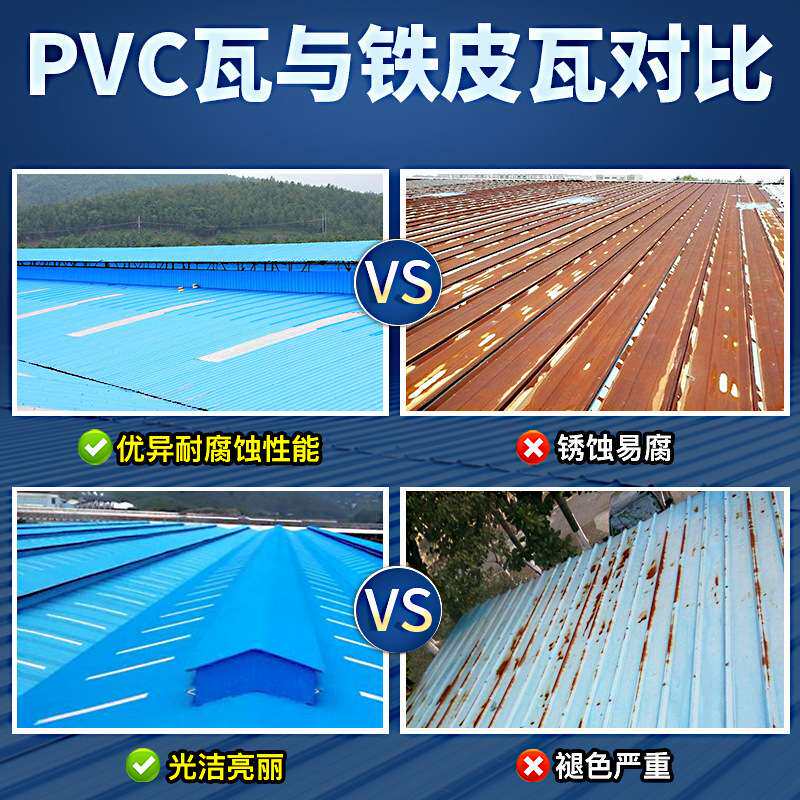 厂家直销pvc塑料瓦建筑用屋顶塑钢瓦梯形瓦片雨棚隔热加厚彩钢瓦