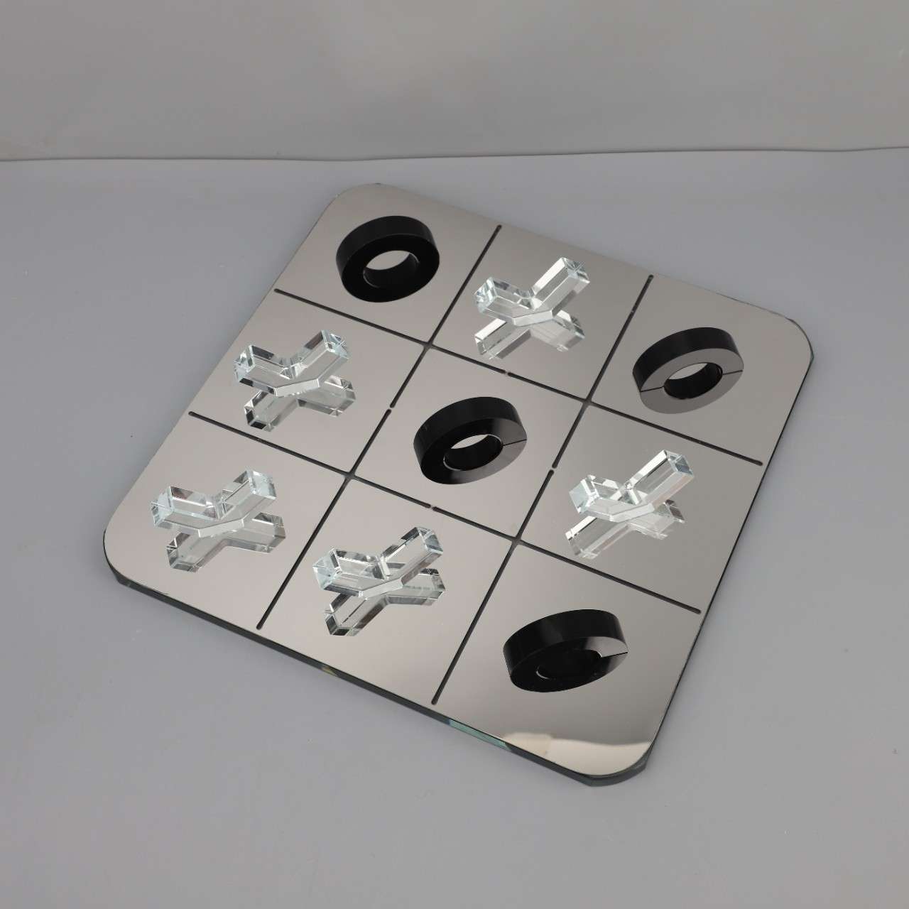 现代简约水晶镜面XO九宫格棋盘摆件客厅书房卧室样板房家居装饰品