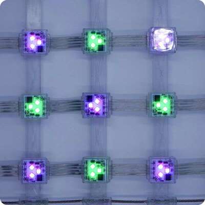 LED户外防水全彩H2020三灯P31.25新媒体柔性透明网格屏厂家
