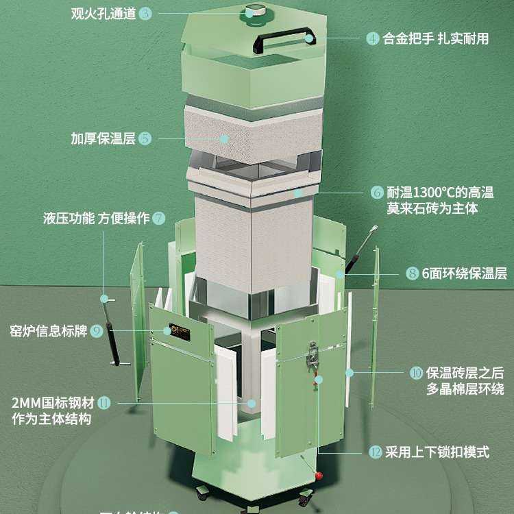 电窑炉家用水流星陶艺设备中高温学校陶吧陶艺电窑智能迷你窑炉