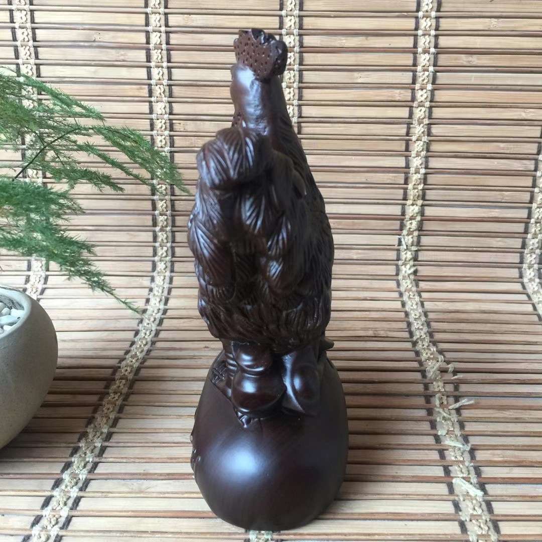 黑檀木雕公鸡木雕十二生肖鸡办公客厅装饰大吉大利雕刻木质工艺品