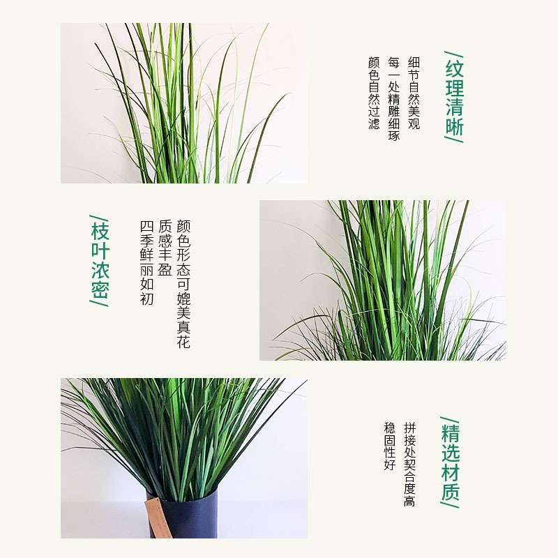 跨境仿真芦苇洋葱草盆栽商场橱窗落地造景假绿植摄影道具装饰摆件