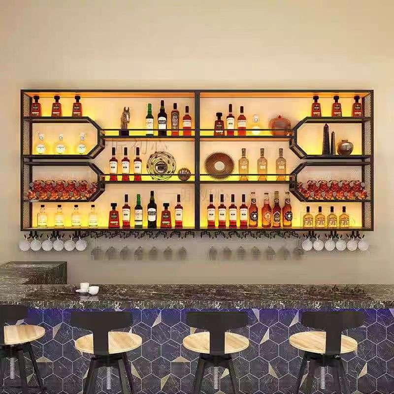餐厅壁挂红酒柜展示架酒吧吧台酒架悬挂式墙上红酒创意置物架收纳