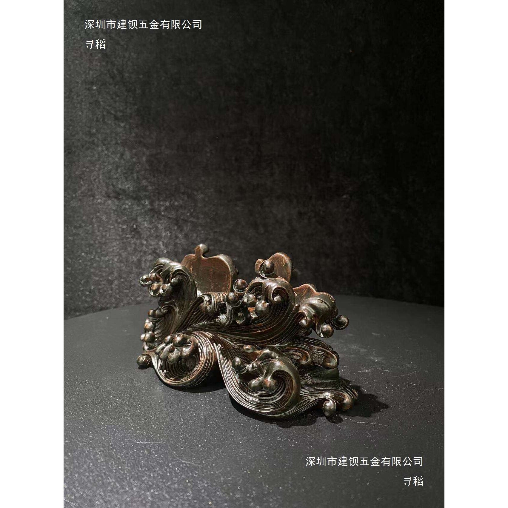 奇石客厅书房居家装饰品3d模型摆件底座大气高密度树脂