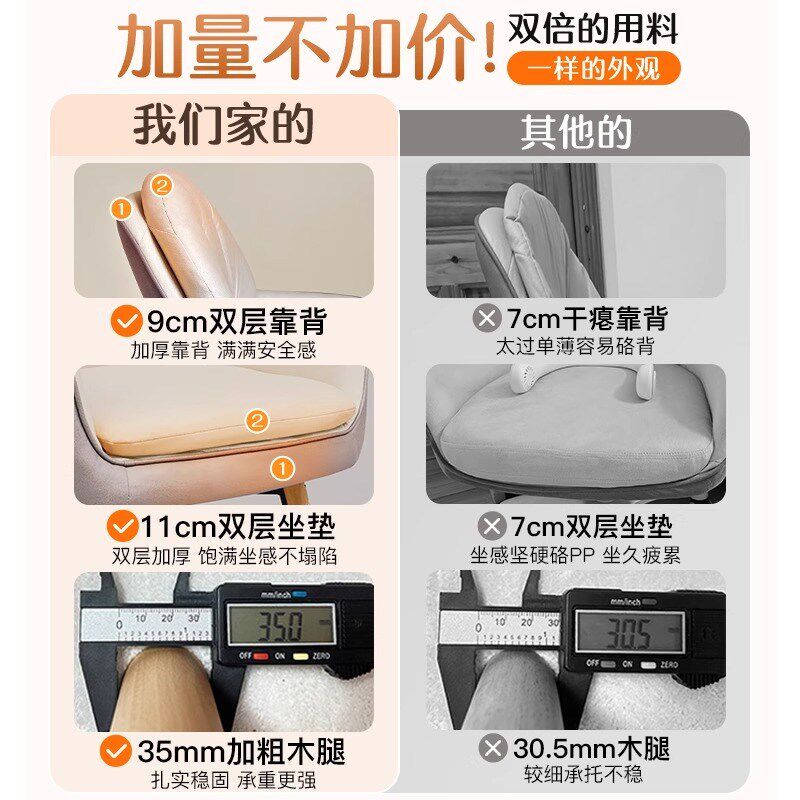 书房办公椅梳妆台化妆椅子女生卧室靠背椅久坐舒适椅休闲简易座椅