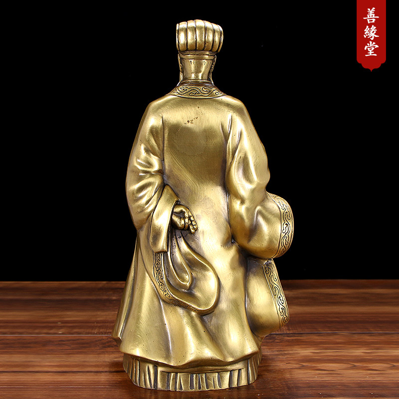 诸葛亮像纯铜三国诸葛孔明铜像武侯像孔明灯家用桌面中式书房摆件