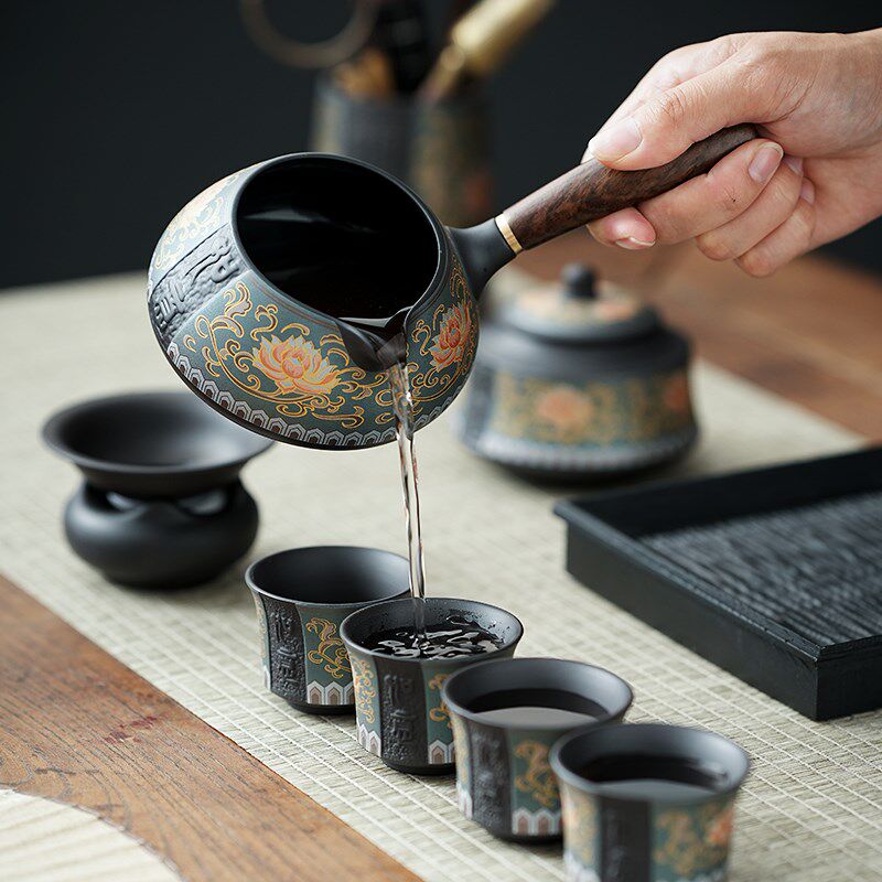 紫砂侧把公道杯功夫茶具家用泡茶工具茶台防烫茶海分茶杯大号高档