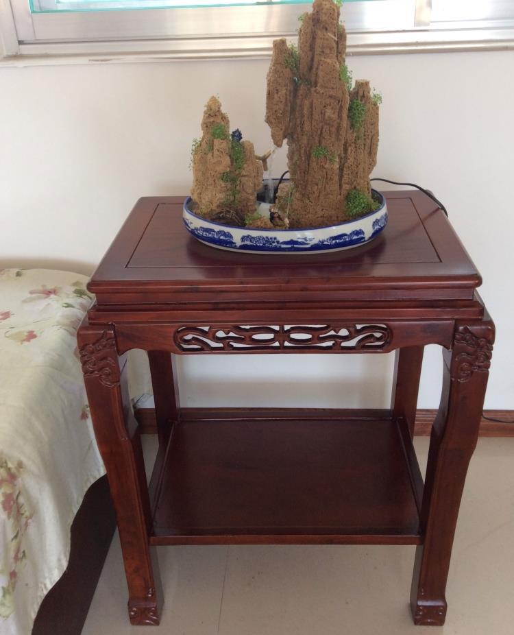 包邮客厅花架子实木鱼缸架盆景桌工艺品底座奇石架古董架多功能桌