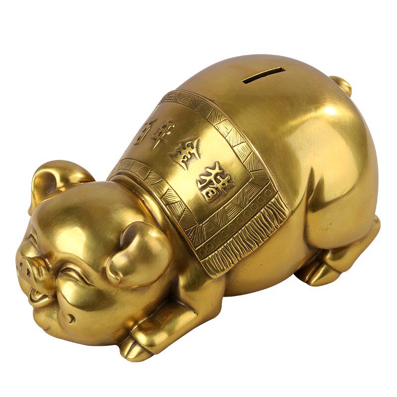 大仕缘铜工艺品福猪摆件生日生肖礼品招财猪家居储钱罐金猪