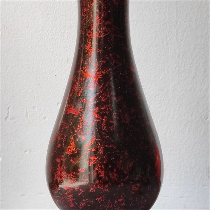 70年代江南木胎漆器洒金瓶花瓶花器老物件古董艺术案头摆件