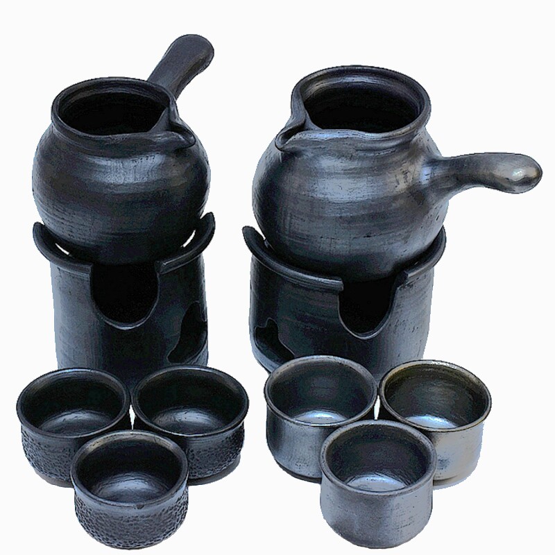 云南黑陶茶具旅行套装大理剑川柴烧明火烤茶罐茶炉餐饮具公道壶杯