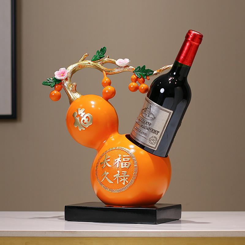 新中式招财葫芦红酒架摆件客厅餐桌酒柜装饰品钥匙收纳盒乔迁礼物