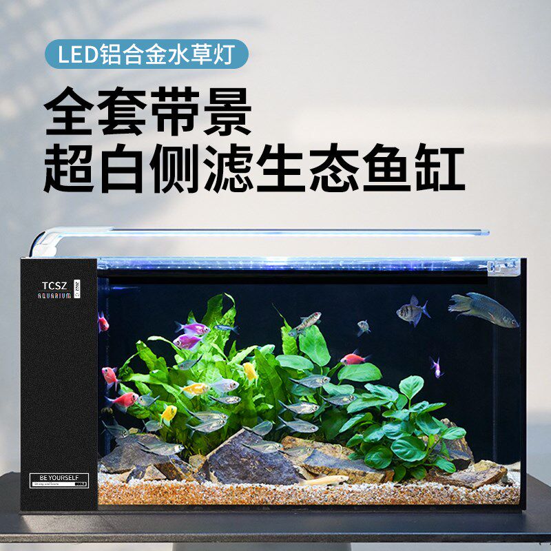 【60尺寸侧滤鱼缸全套】造景生态缸自循环中型办公室家用