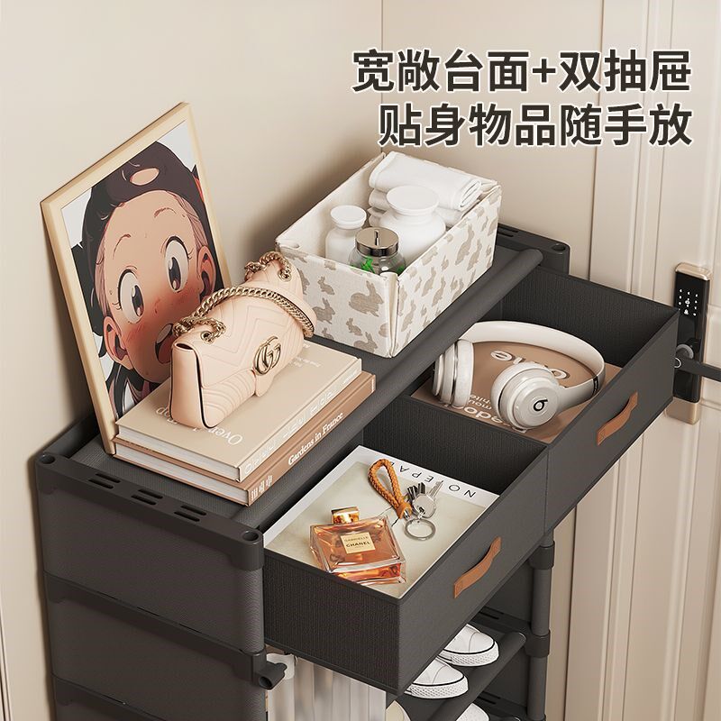 鞋架子多层家用门口外楼道带门鞋柜防尘宿舍小型大容量折叠收纳柜