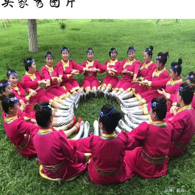 蒙古舞蹈服装演出服女蒙古袍日常生活装布料工作服装蒙族广场舞服
