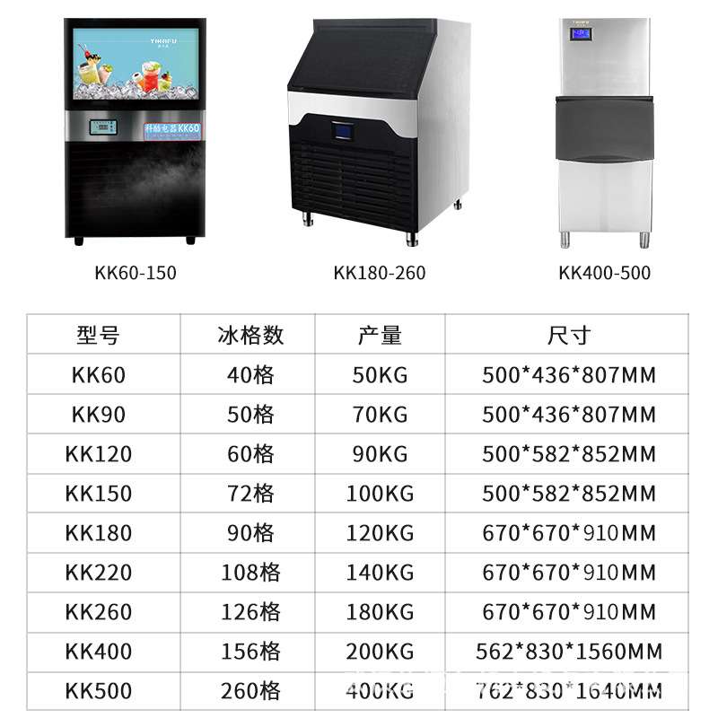 科酷制冰机商用 奶茶咖啡店大型一体机冰块小型宿舍家用摆摊风冷