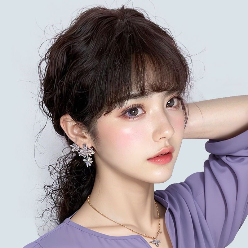 假发真发全真人发中年妈妈中长卷发假发套全头套时尚自然真头发套