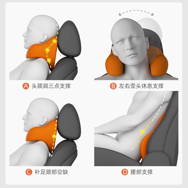汽车头枕护腰靠枕车内时尚车载柔软四季护颈椎透气睡觉用枕头一对