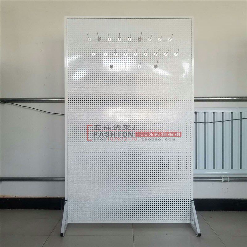 洞洞板货架手机饰品展示架移动万能推拉地摊架千孔板带轮子铁架子