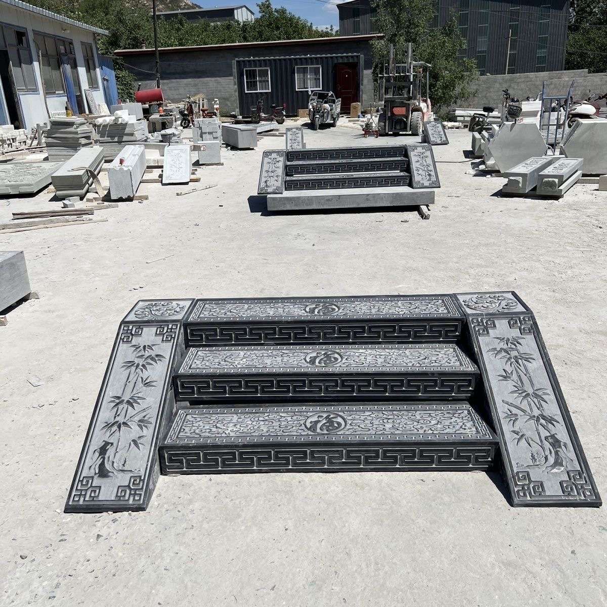 青石台阶石庭院祥云踏步石广场公园石材仿古铺路石室外防滑过门石
