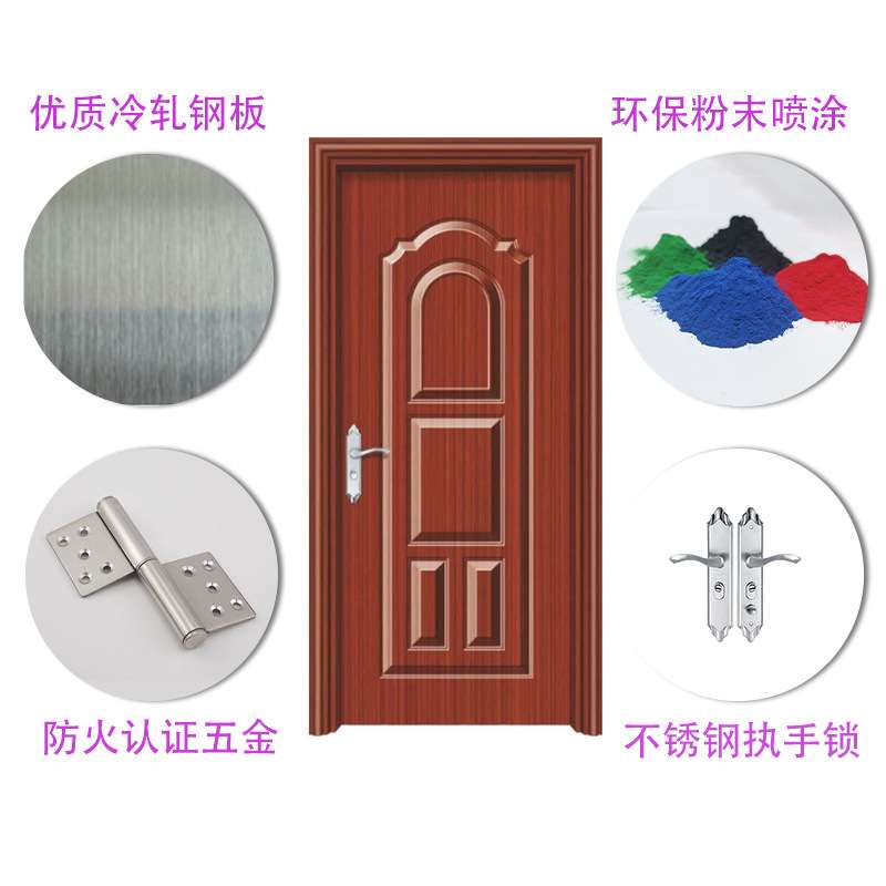安全钢质隔音家用加厚大型专用全国逃生防火板填充防火防盗入户门
