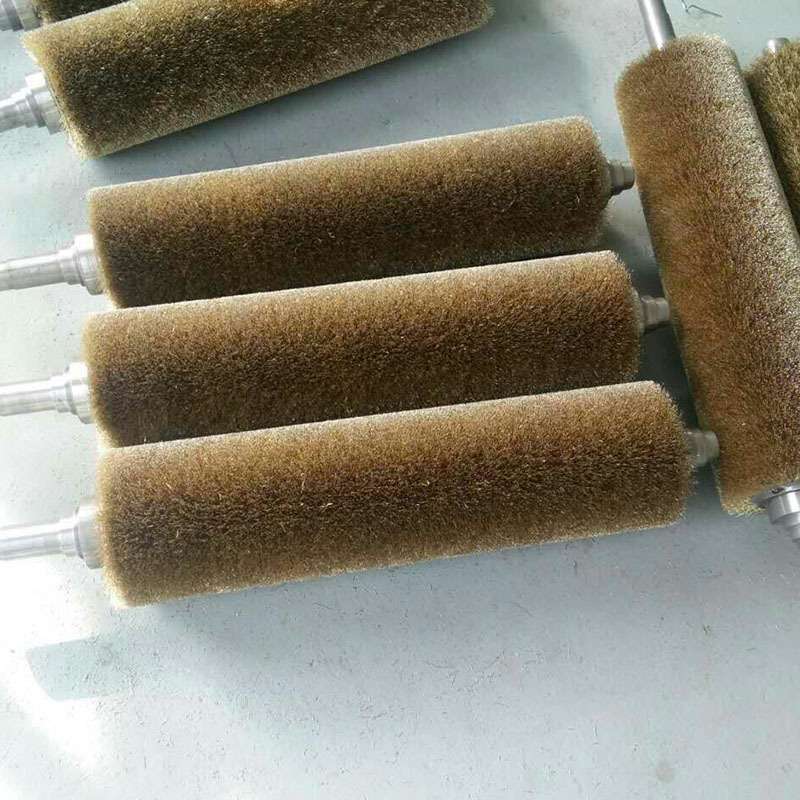 厂家 供应镀铜丝钢丝刷辊除锈缠绕式工业用刷辊打磨抛光钢丝辊