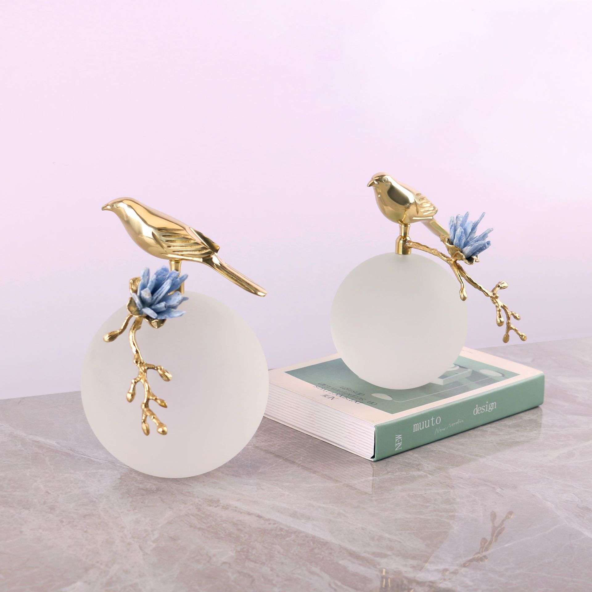 北欧现代鸟语花香轻奢软装饰品客厅卧室电视柜家居艺术展品