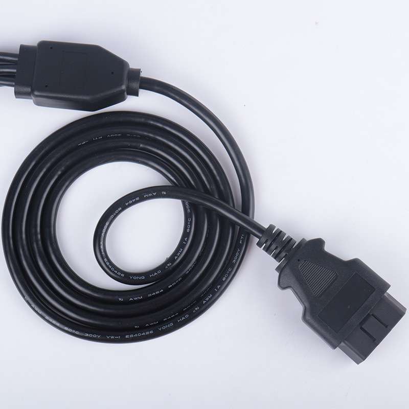 OBD2公头 转6个DB9 母头接口 Serial RS232 OBD2 CABLE 连接线