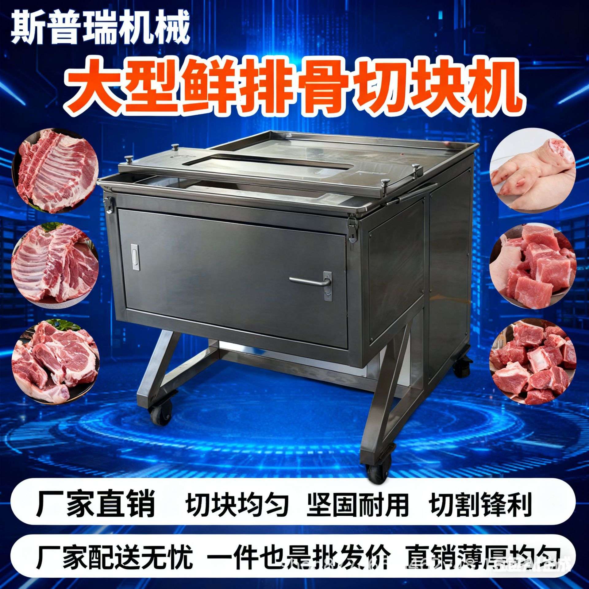 j8鸡鸭排骨机切块鹅鱼机排骨商用猪切块重型鲜猪蹄羊排骨全自动g3