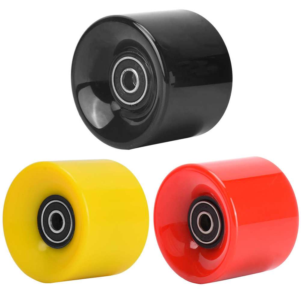 【袋装】四轮4pc滑板78A长板PU轮刷街轮70x51mm多彩608RS轴承套筒