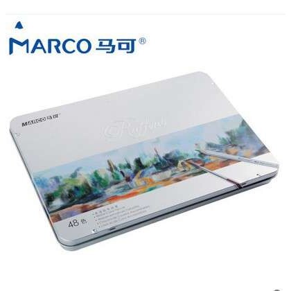 MARCO马可7120马克水溶性彩色铅笔24|36|48色铁盒装水溶彩铅套装