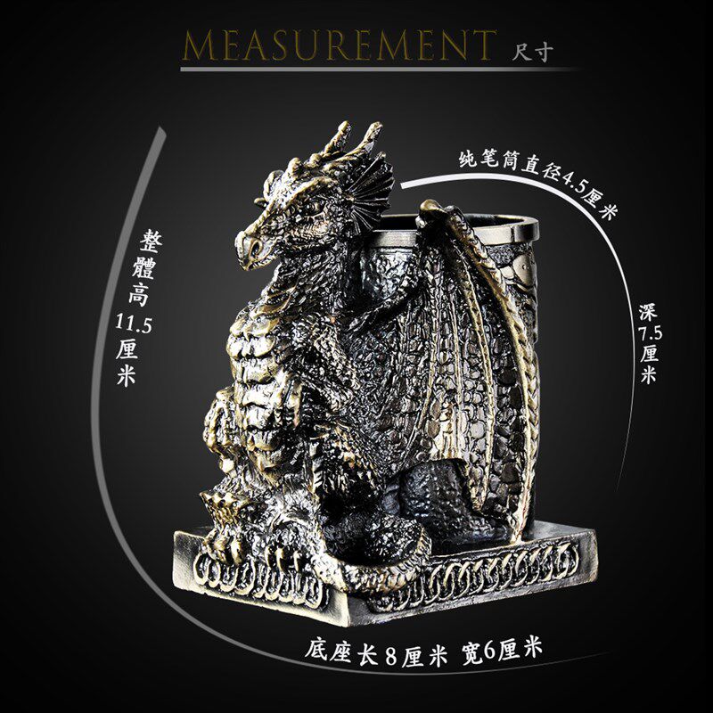萨里奥可爱雏龙多功能笔筒收纳盒创意时尚欧式复古桌面摆件化妆桶