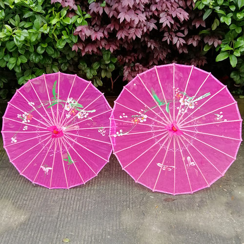 广场舞蹈伞演出道具伞透明绢纱伞结实实木杆跳舞伞工艺油纸伞包邮